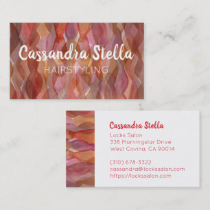 Watercolor Waves Business Card hairstylist chic