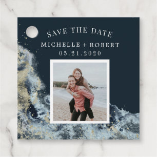 watercolor waves coastal save the date photo  favo favor tags