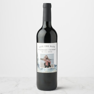 watercolor waves coastal save the date photo  wine label