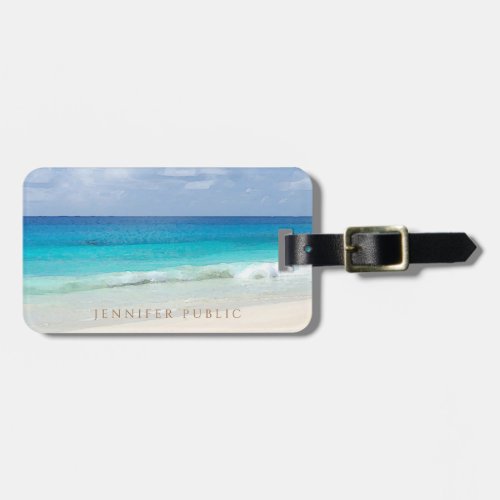 Watercolor Waves Elegant Template Nature Sky Cloud Luggage Tag