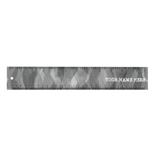 Watercolor Waves Grey Black CUSTOMIZE IT Ruler
