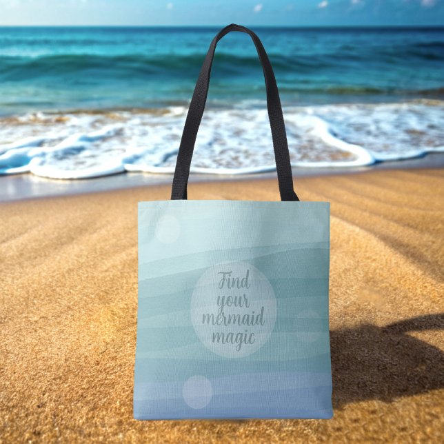 Watercolor Waves Mermaid Magic Tote Bag (Find your mermaid magic with this tote bag!)