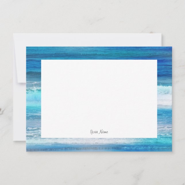 Watercolor Waves Note Card (Front)