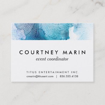 Watercolor Waves Ocean Blue Purple Painted Business Card by Sweetbriar_Drive at Zazzle