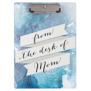 Watercolor Waves Ocean Blue Purple Painted Clipboard by Sweetbriar_Drive at Zazzle