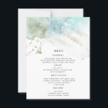 Watercolor Waves Pastel Wedding Dinner Menu Card<br><div class="desc">c</div>