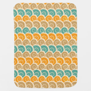 Watercolor Waves Pattern Baby Blanket