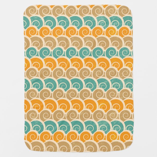 Watercolor Waves Pattern Baby Blanket (Front)