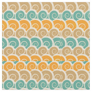 Watercolor Waves Pattern Fabric