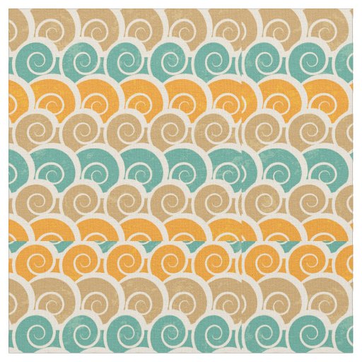 Watercolor Waves Pattern Fabric