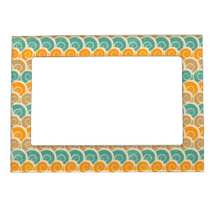 Watercolor Waves Pattern Magnetic Photo Frame