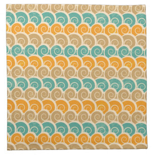 Watercolor Waves Pattern Napkin