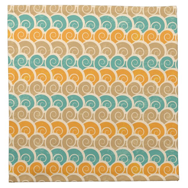 Watercolor Waves Pattern Napkin (Front)