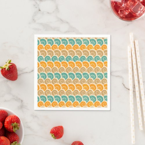 Watercolor Waves Pattern Napkins