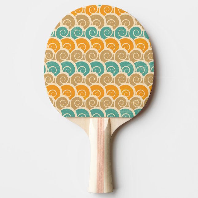 Watercolor Waves Pattern Ping-Pong Paddle (Front)