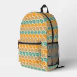Watercolor Waves Pattern Printed Backpack