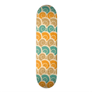 Watercolor Waves Pattern Skateboard Deck
