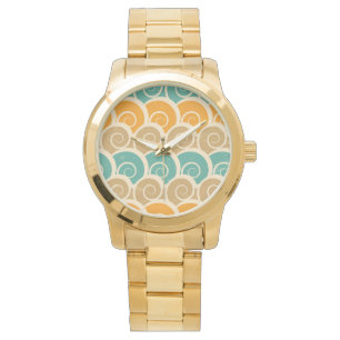 Watercolor Waves Pattern Watch