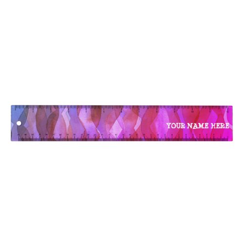 Watercolor Waves Pink Purple CUSTOMIZE IT Ruler