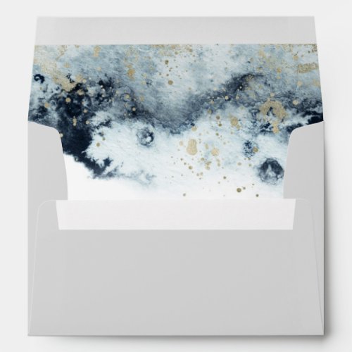 Watercolor Waves Pre_Addressed Wedding Envelope