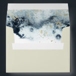 Watercolor Waves Pre-Addressed Wedding Envelope<br><div class="desc">This item features watercolor brush stroke in deep navy blue colors with gold accents imitating waves on the beach which makes it a perfect choice for a summer or beach wedding. It is minimalistic and elegant in layout and font choices, also very easy to customize. Other items from this collection...</div>