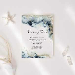 Watercolor Waves Reception Enclosure Card