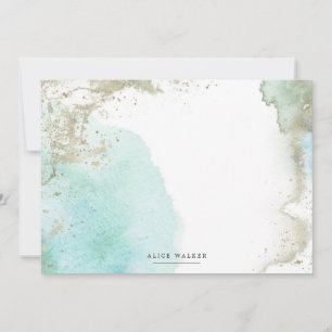 Watercolor Waves Sand Pastel Stationery Note Card
