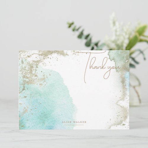 Watercolor Waves Sand Pastel Stationery Note Card