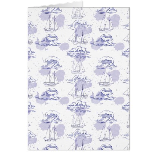Watercolor Waves & Ships Pattern (Front)