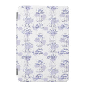 Watercolor Waves & Ships Pattern iPad Mini Cover
