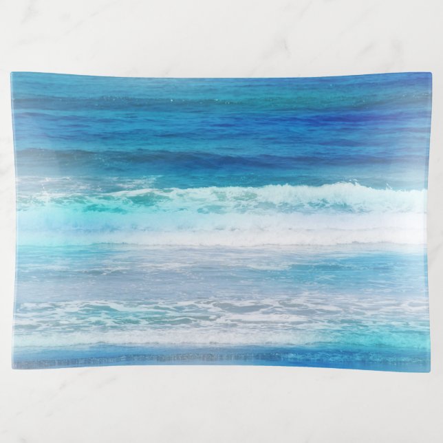 Watercolor Waves Trinket Tray (Front)