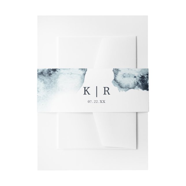 Watercolor Waves Wedding Belly Band (Front Example)