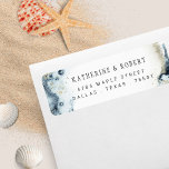 Watercolor Waves Wedding Return Address Label<br><div class="desc">This item features watercolor brush stroke in deep navy blue colors with gold accents imitating waves on the beach which makes it a perfect choice for a summer or beach wedding. It is minimalistic and elegant in layout and font choices, also very easy to customize. Other items from this collection...</div>