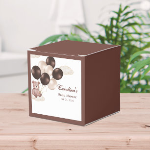 Watercolor we can bearly wait baby shower boy favor boxes