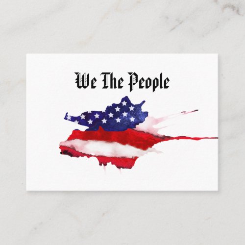 *~* Watercolor We The People American Flag Business Card
