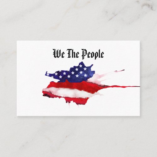  Watercolor We The People American Flag Business Card