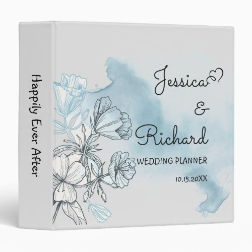 Watercolor Wedding 3 Ring Binder