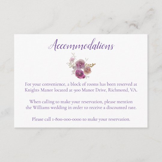 Watercolor wedding enclosure card