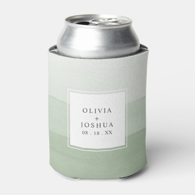 Watercolor Wedding Can Cooler (Can Front)