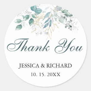 Watercolor Wedding classic round sticker