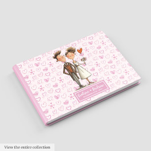 Watercolor Wedding Couple Funny Guest book