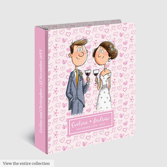 Watercolor Wedding Couple Ring Binder Funny Gift (Watercolor Wedding Couple Ring Binder Funny Newlyweds Gift)
