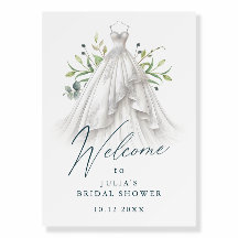 Watercolor Wedding Dress Bridal Shower Welcome
