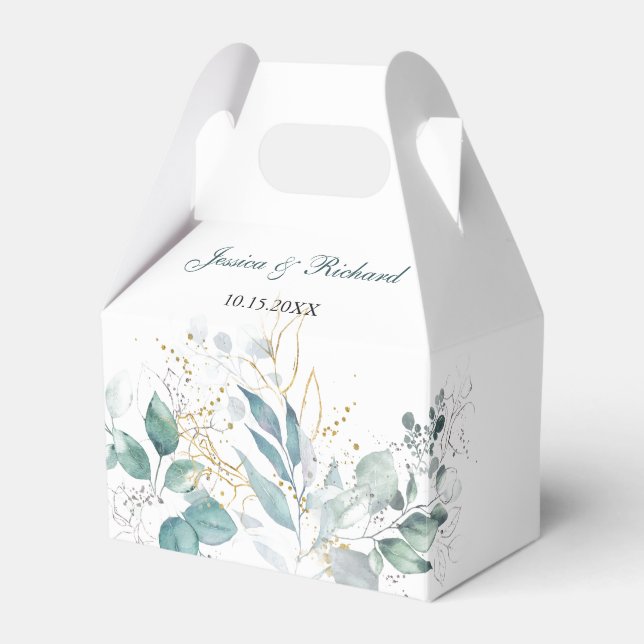 Watercolor Wedding Favor Box (Front Side)