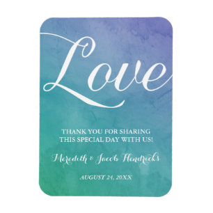 Watercolor Wedding Favor Magnet