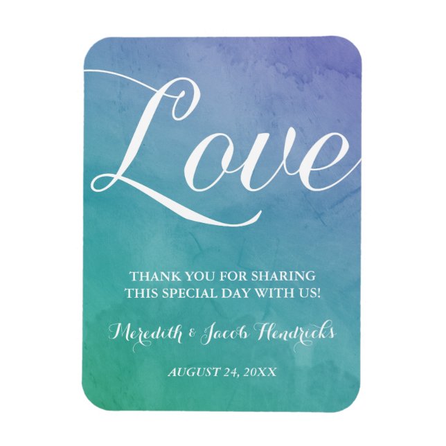 Watercolor Wedding Favor Magnet (Vertical)