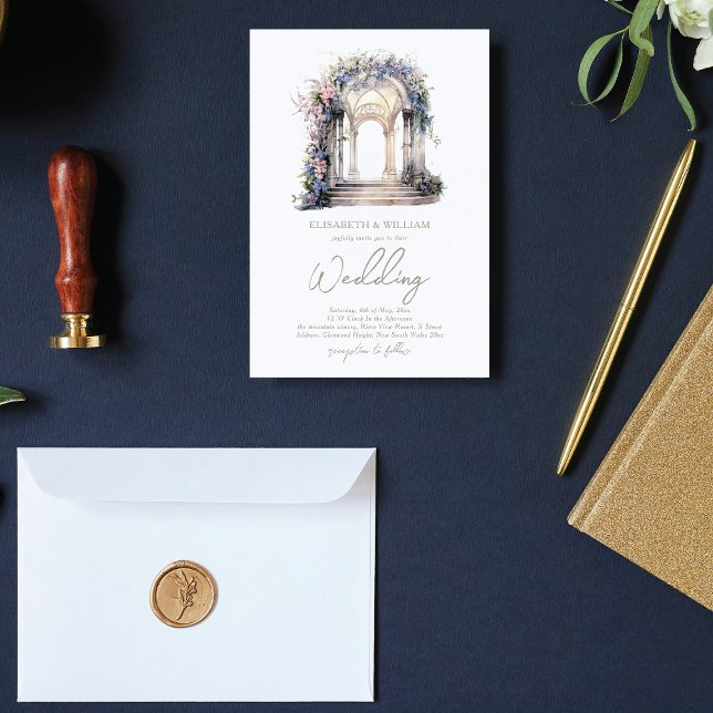 Watercolor Wedding Floral Arch Invitation (Creator Uploaded)