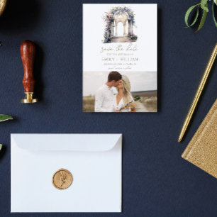 Watercolor Wedding Floral Arch Save the Date