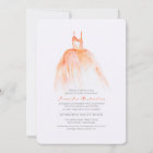 Watercolor Wedding Gown Bridal Shower Invitations