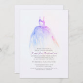 Watercolor Wedding Gown Bridal Shower Invitations (Front/Back)